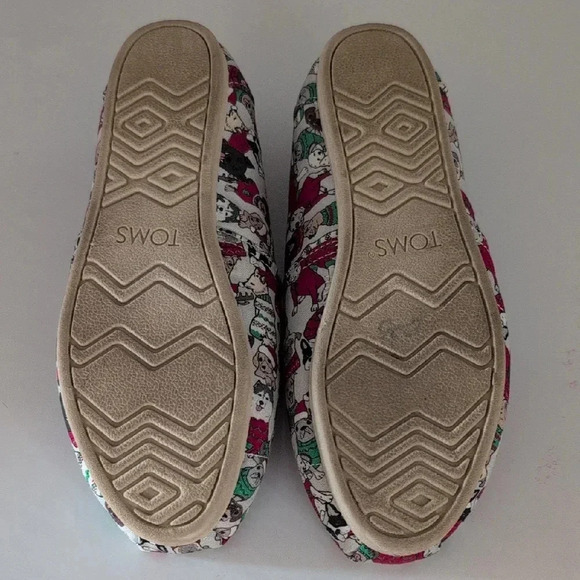 TOMS Belmont Christmas Holiday Sweater Dogs Slip On Flats - Picture 2 of 4
